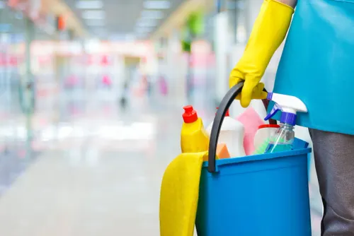 Healthcare hygiene and facility cleaning supplies and support materials